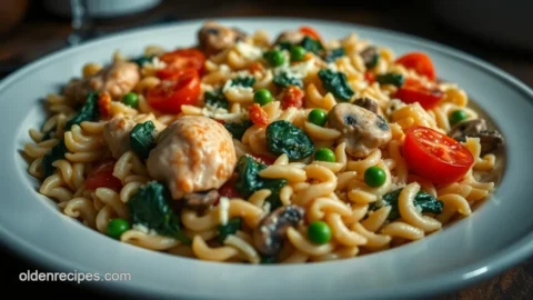Cheesy Chicken Orzo Bake