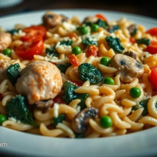 Cheesy Chicken Orzo Bake