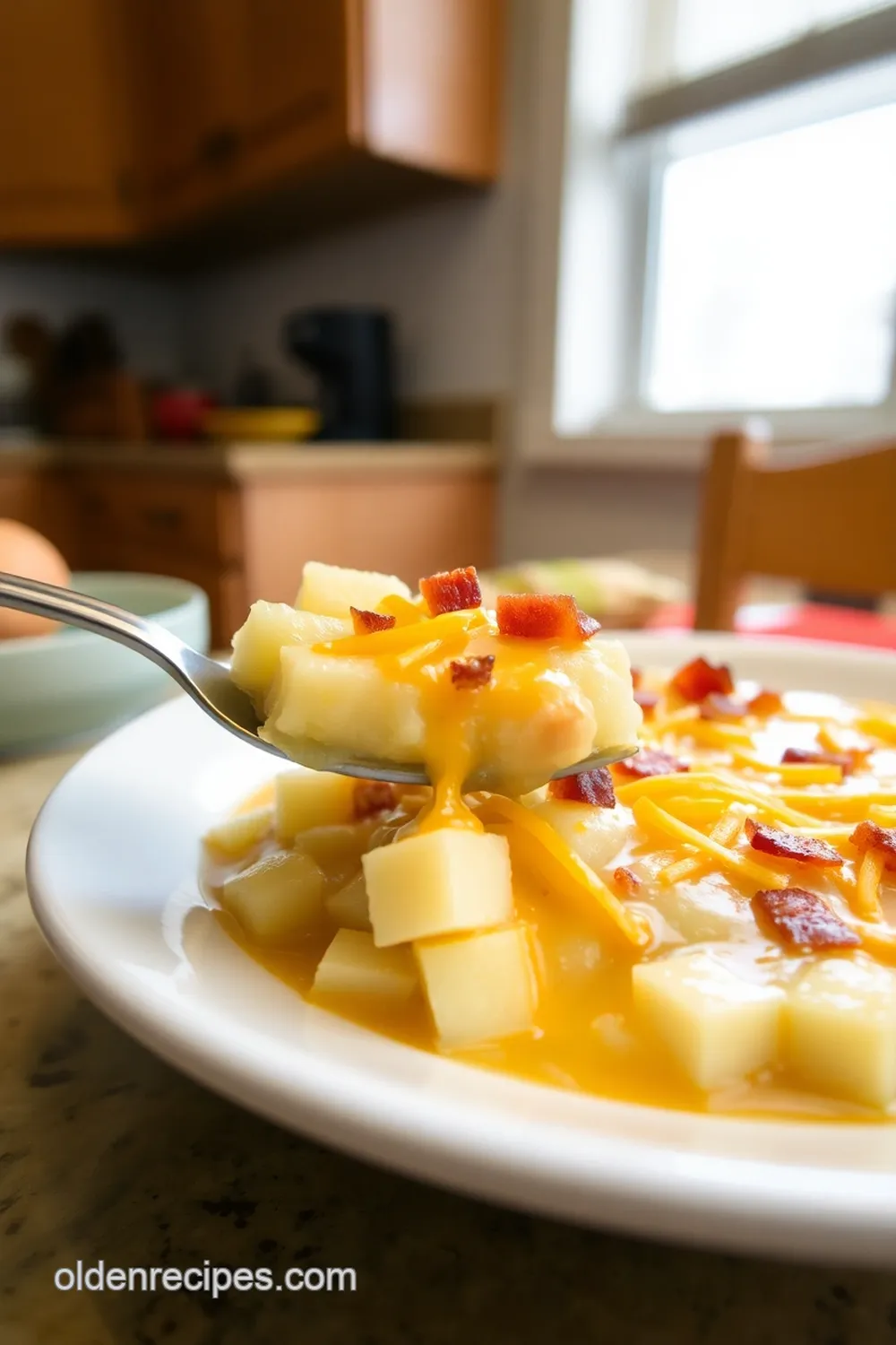 Easy Slow Cooker Cheesy Potato Soup steps