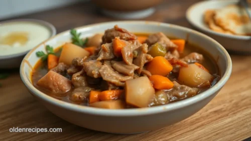 savory beef tripe stew with aromatic-spices